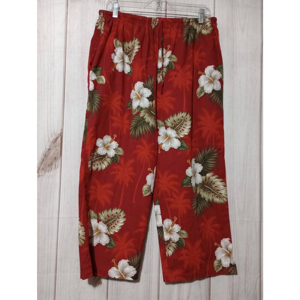Pacific‎ Legend Pants Ladies Extra Large Red Hawaiian